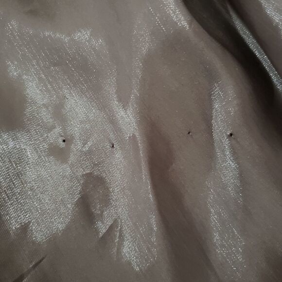 Aryn K Small Silver Strapless Faux Wrap Empire Waist Tie Front Mini Dress - Picture 11 of 13